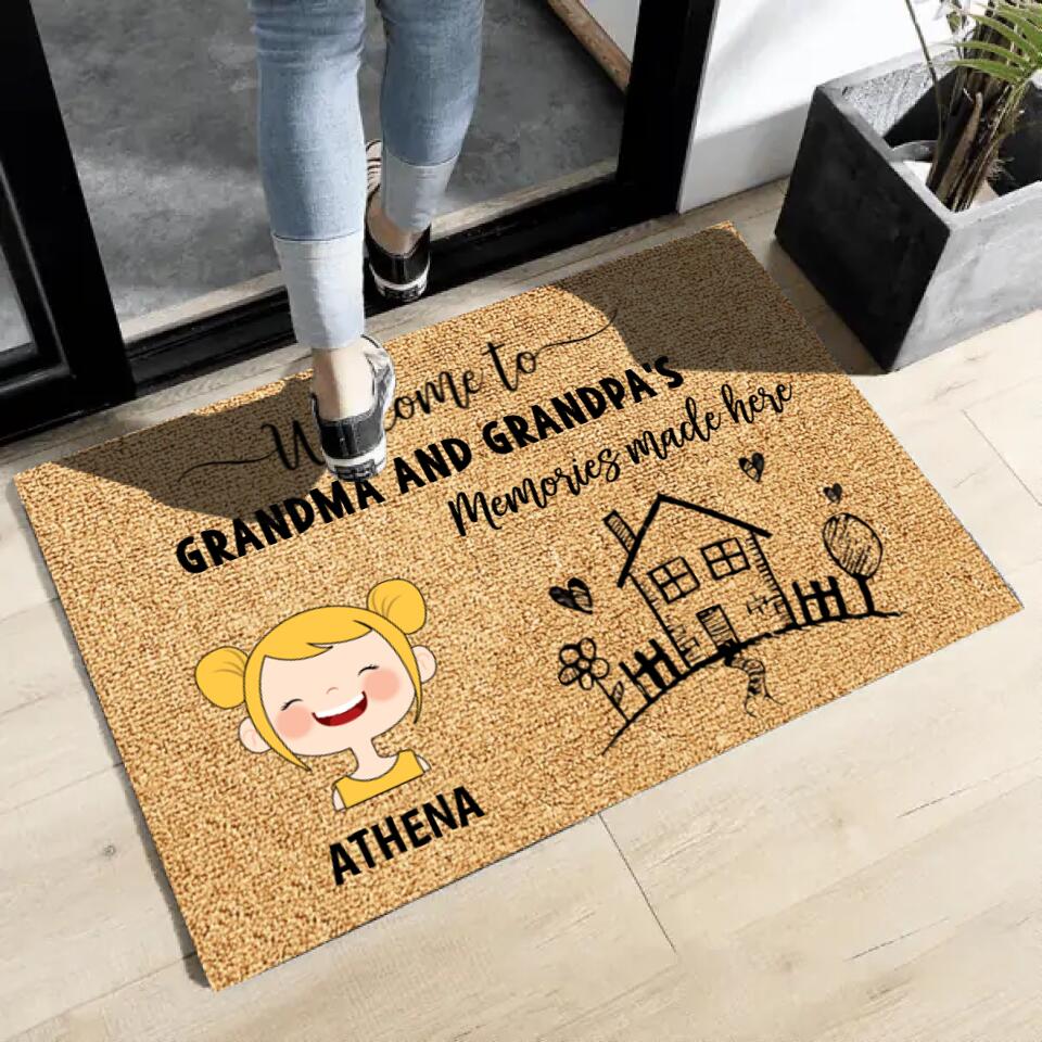 Joyousandfolksy™ Memories Made Here Grandpa Grandma House Personalized Doormat