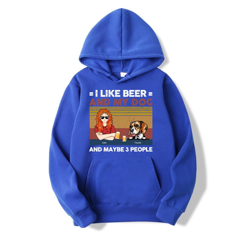 I Like Beer And My Dogs - Dog Personalized Custom Unisex T-shirt, Hoodie, Sweatshirt - Gift For Pet Owners, Pet Lovers T1-1