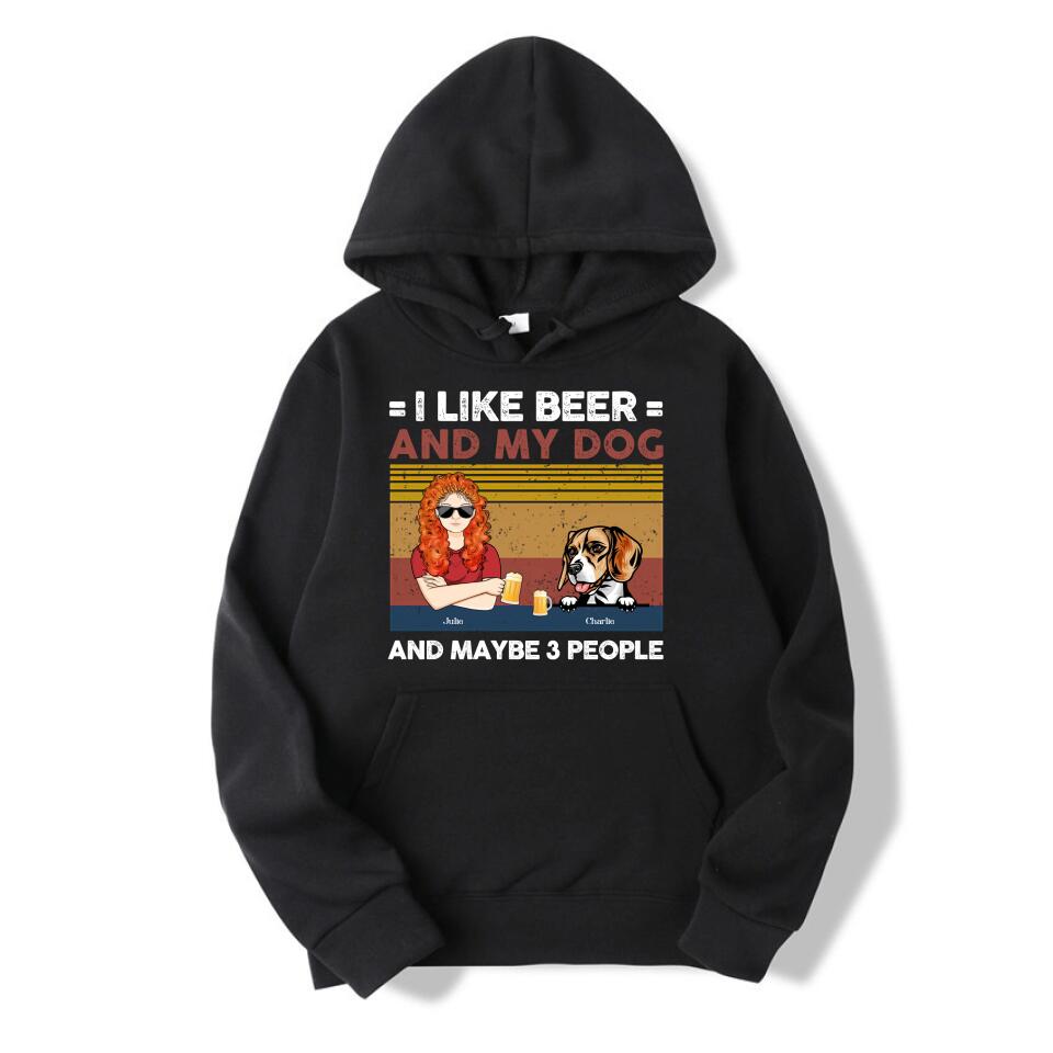 I Like Beer And My Dogs - Dog Personalized Custom Unisex T-shirt, Hoodie, Sweatshirt - Gift For Pet Owners, Pet Lovers T1-1