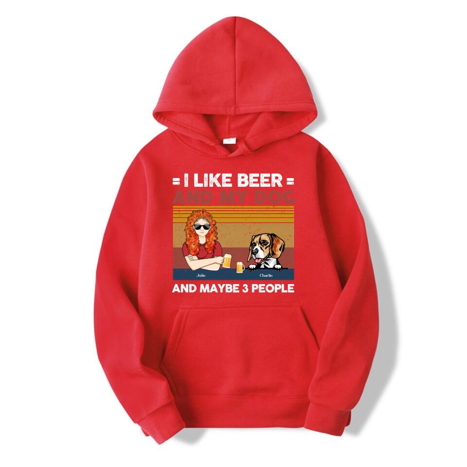 I Like Beer And My Dogs - Dog Personalized Custom Unisex T-shirt, Hoodie, Sweatshirt - Gift For Pet Owners, Pet Lovers T1-1