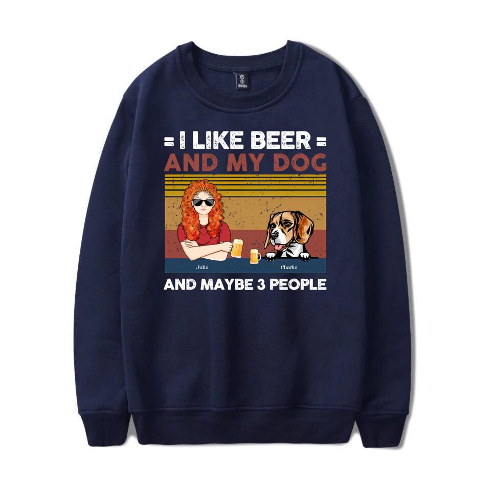 I Like Beer And My Dogs - Dog Personalized Custom Unisex T-shirt, Hoodie, Sweatshirt - Gift For Pet Owners, Pet Lovers T1-1