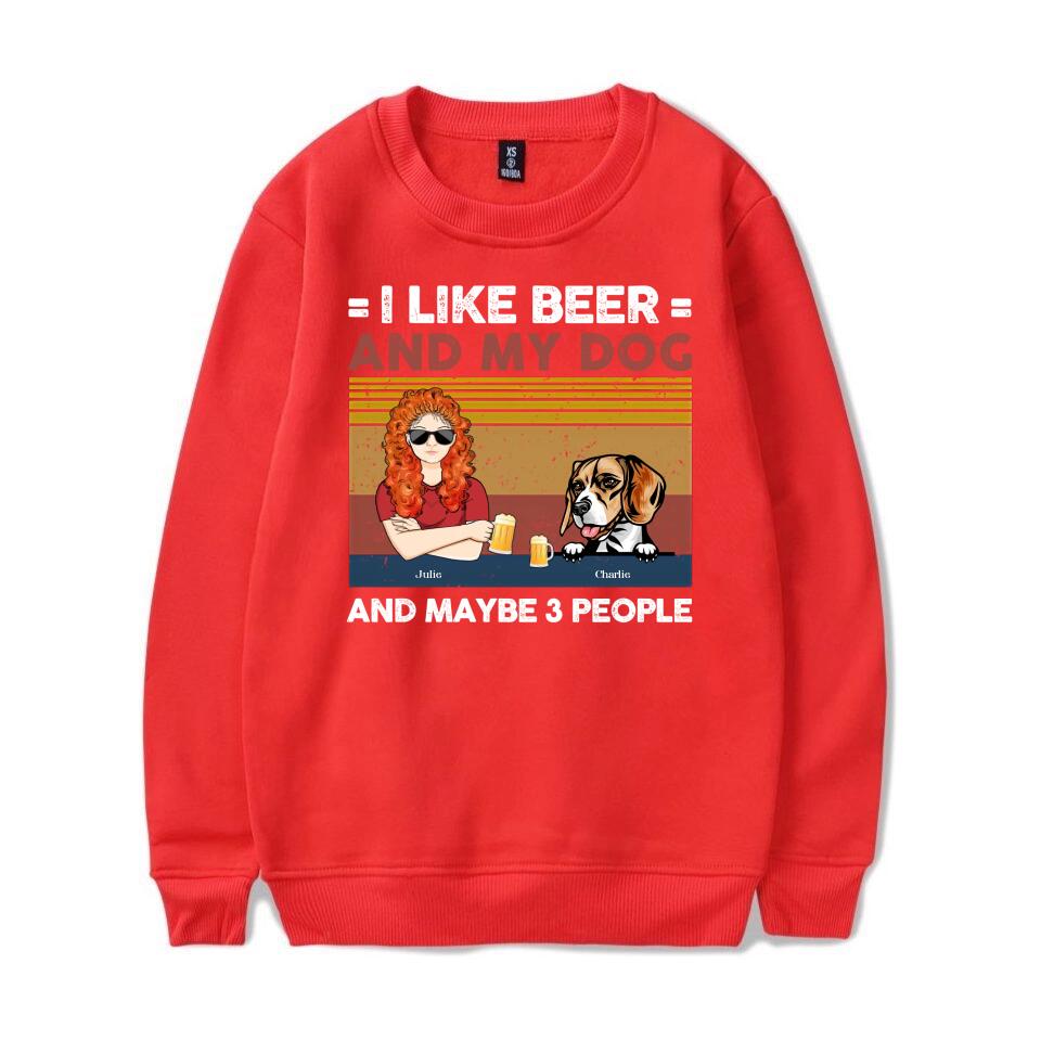 I Like Beer And My Dogs - Dog Personalized Custom Unisex T-shirt, Hoodie, Sweatshirt - Gift For Pet Owners, Pet Lovers T1-1