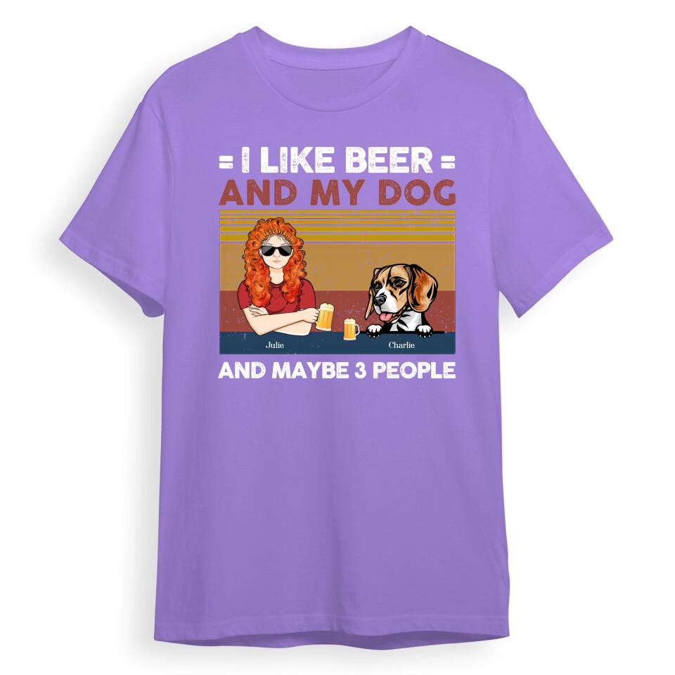 I Like Beer And My Dogs - Dog Personalized Custom Unisex T-shirt, Hoodie, Sweatshirt - Gift For Pet Owners, Pet Lovers T1-1