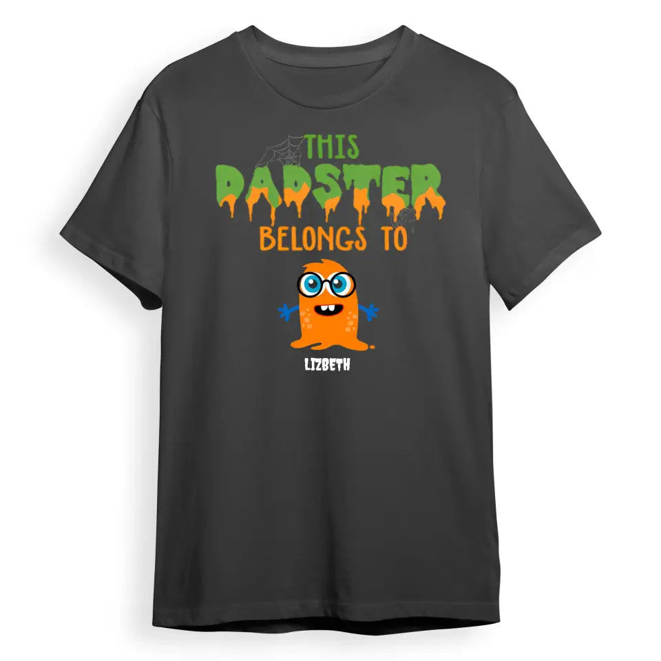 This Dadster Momster Belongs To - Personalized Matching Couple T-Shirt - Gift For Couple, Husband Wife, Halloween Gift T-F128