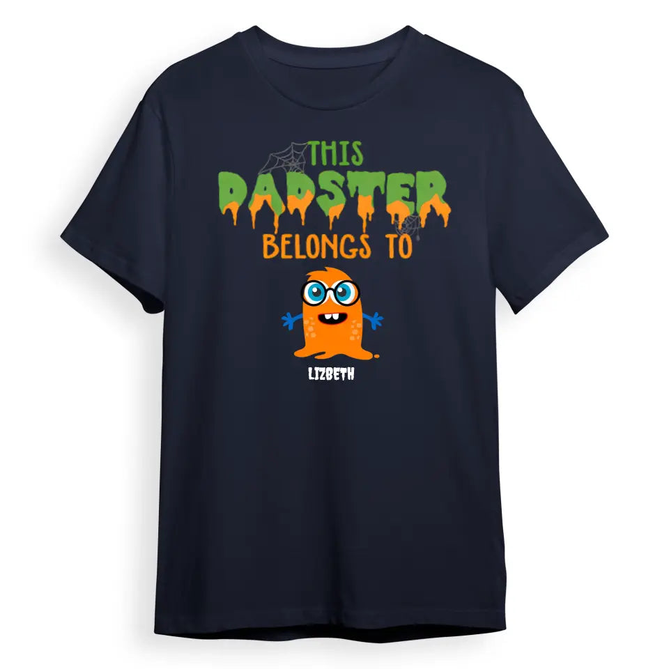 This Dadster Momster Belongs To - Personalized Matching Couple T-Shirt - Gift For Couple, Husband Wife, Halloween Gift T-F128