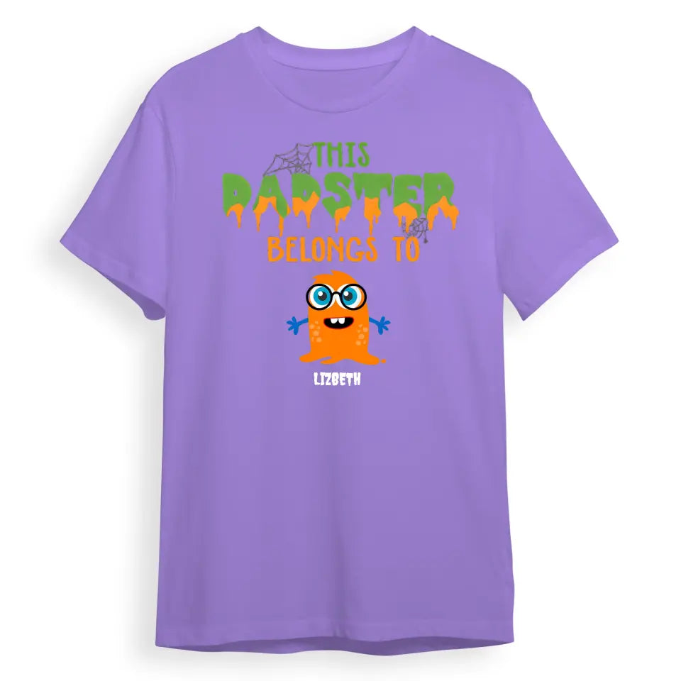 This Dadster Momster Belongs To - Personalized Matching Couple T-Shirt - Gift For Couple, Husband Wife, Halloween Gift T-F128