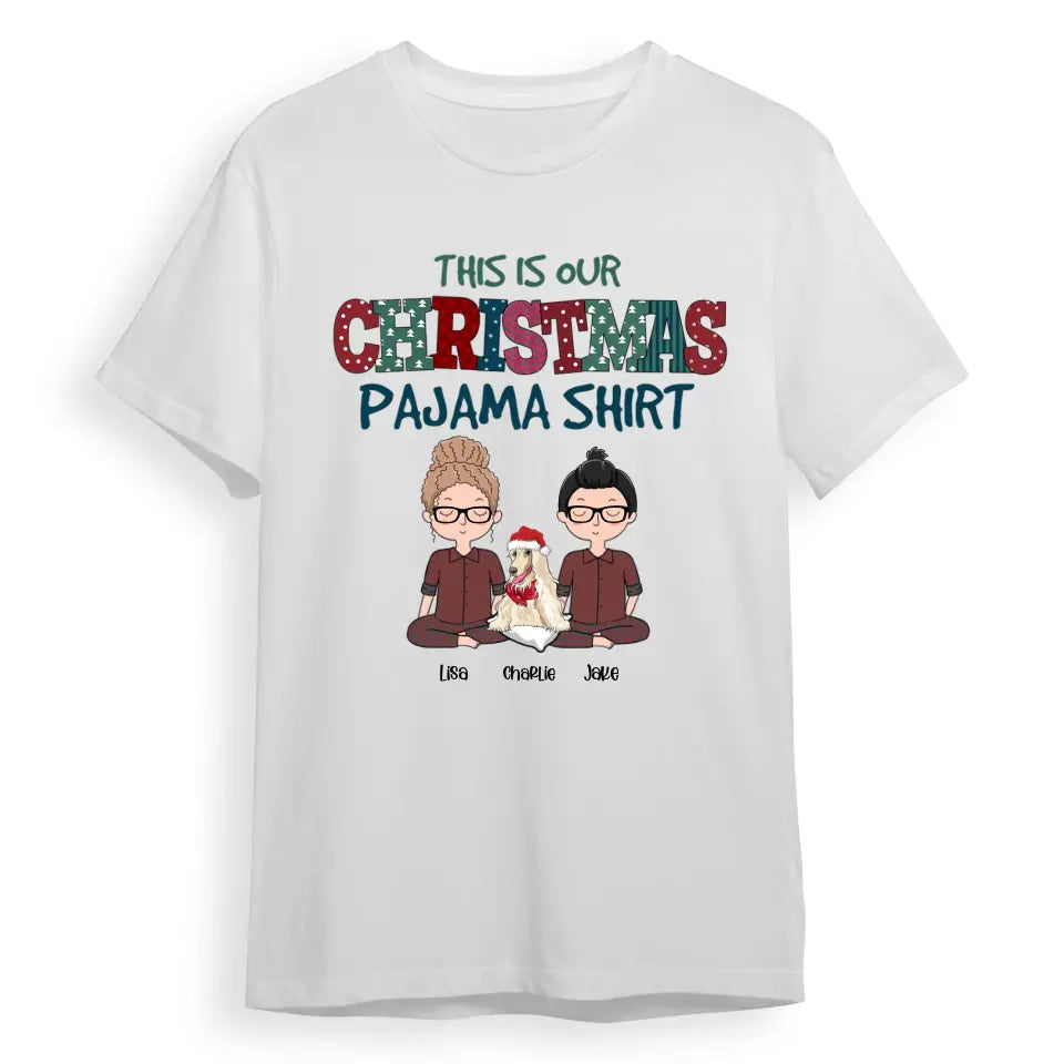 Christmas Pajama Shirt Couple - Personalized Custom Unisex T-Shirt T-F140