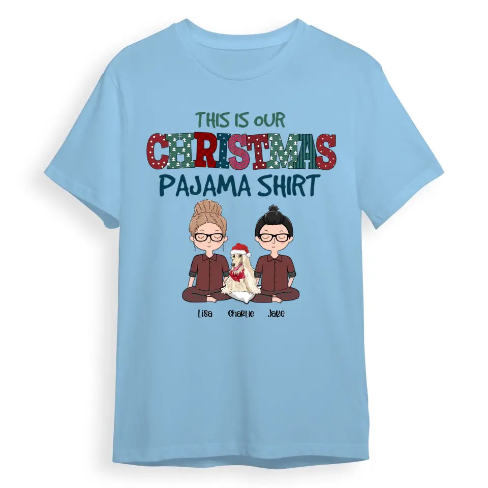 Christmas Pajama Shirt Couple - Personalized Custom Unisex T-Shirt T-F140