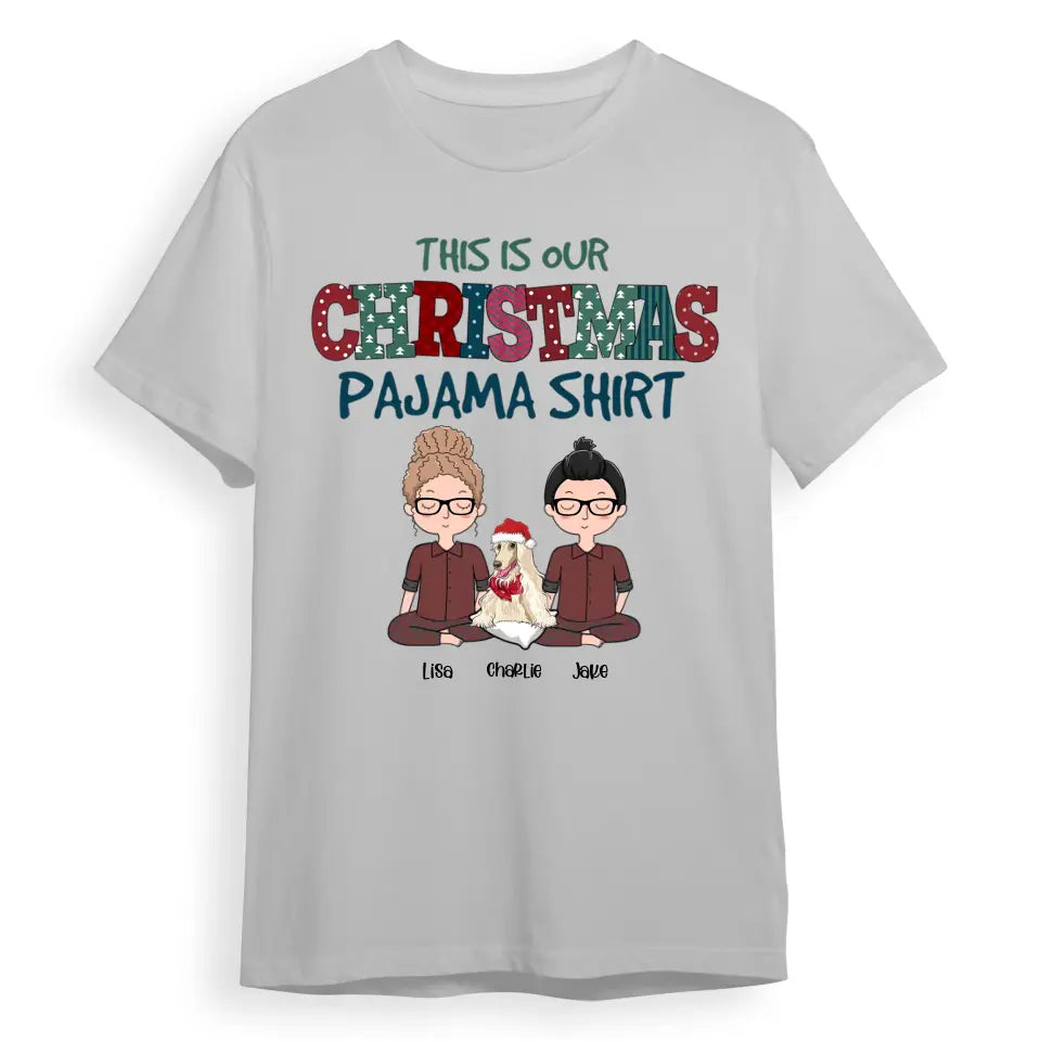 Christmas Pajama Shirt Couple - Personalized Custom Unisex T-Shirt T-F140