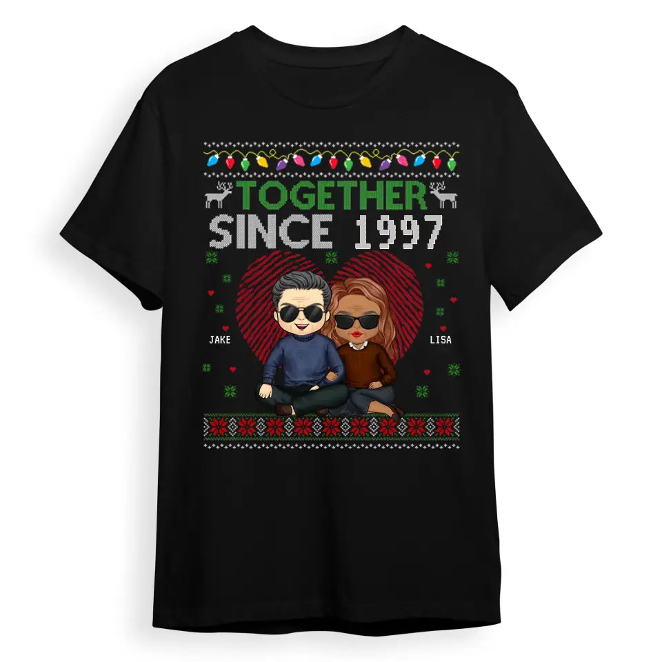 We've Been Together Since That Year - Couple Personalized Custom Unisex T-shirt, Hoodie, Sweatshirt - Christmas Gift For Husband Wife, Anniversary T-F147