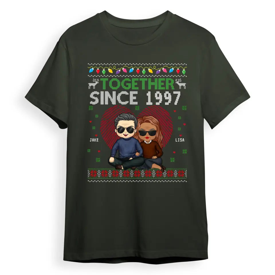 We've Been Together Since That Year - Couple Personalized Custom Unisex T-shirt, Hoodie, Sweatshirt - Christmas Gift For Husband Wife, Anniversary T-F147