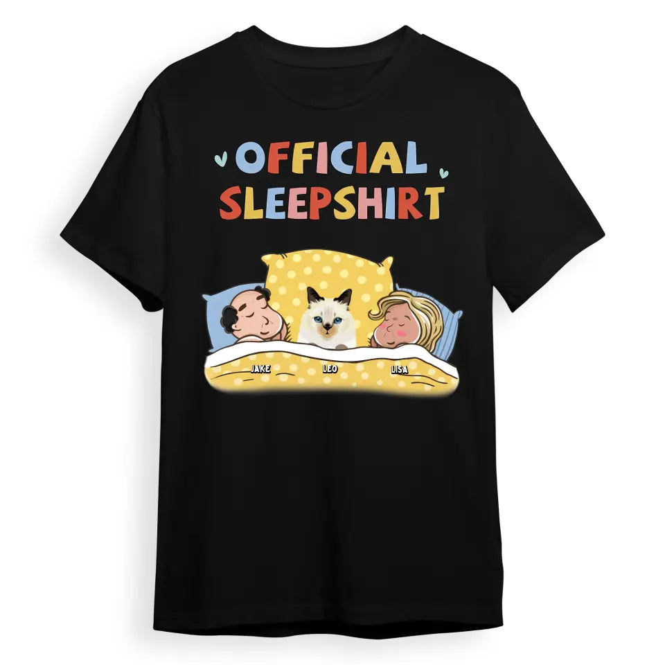 Sleeping Pet Sleepshirt Couple - Personalized Custom Unisex T-Shirt T-F153
