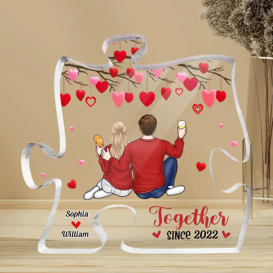 You're The Last Piece Of My Heart - Couple Personalized Custom Puzzle Shaped Acrylic Plaque - Gift For Husband Wife, Anniversary PL-F39