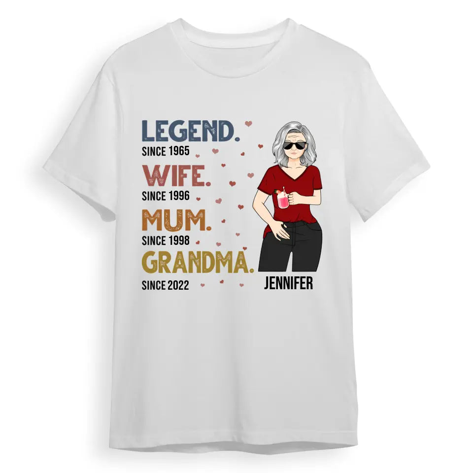 Legend Wife Mom Grandma - Gift For Family - Personalized Custom T Shirt, Hoodie, Sweatshirt T-F185