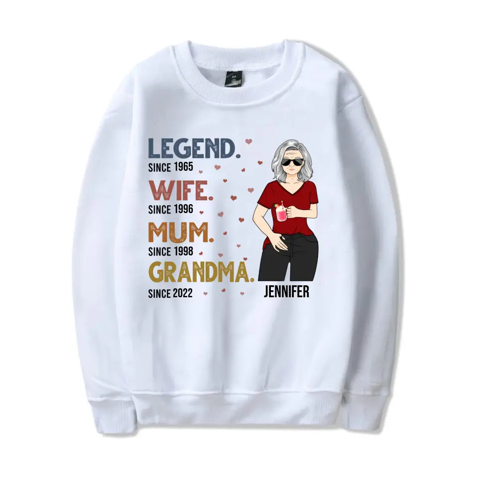 Legend Wife Mom Grandma - Gift For Family - Personalized Custom T Shirt, Hoodie, Sweatshirt T-F185