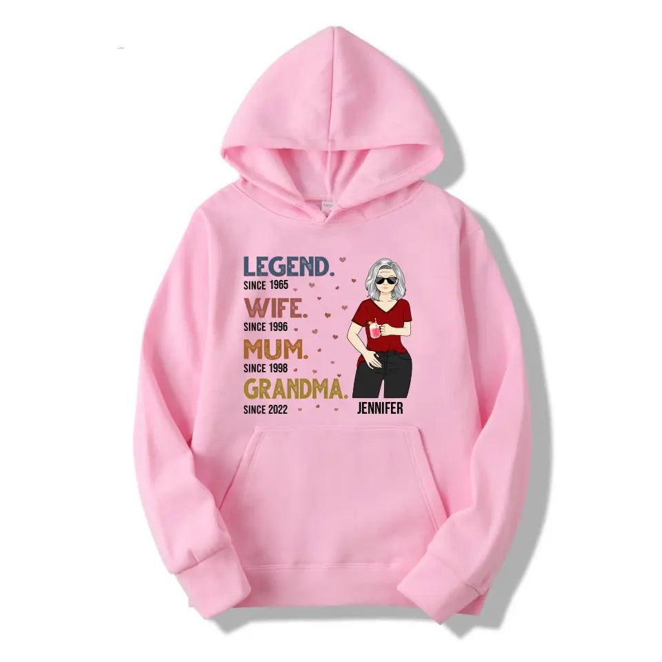 Legend Wife Mom Grandma - Gift For Family - Personalized Custom T Shirt, Hoodie, Sweatshirt T-F185