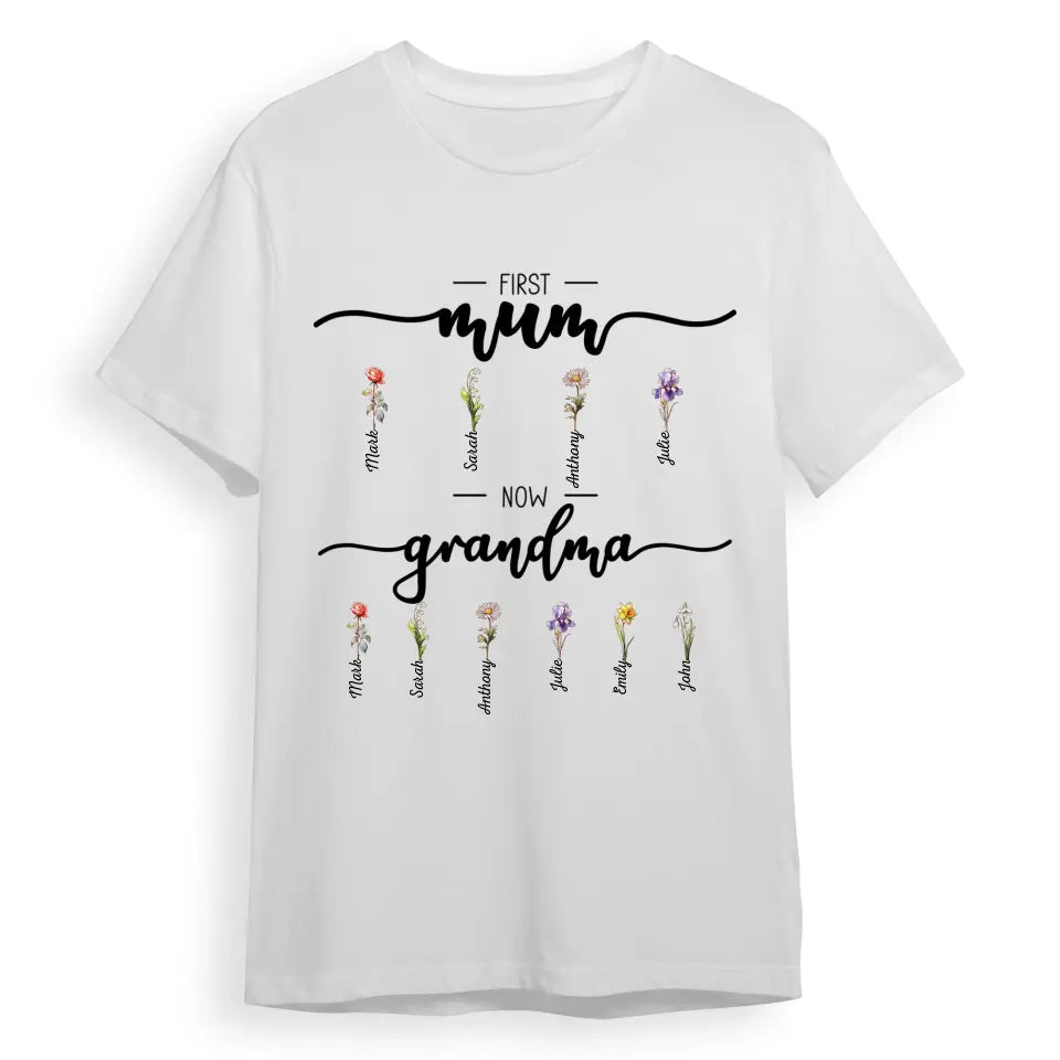 First Mom Now Grandma - Personalized Shirt, Hoodie, Sweatshirt T-F202