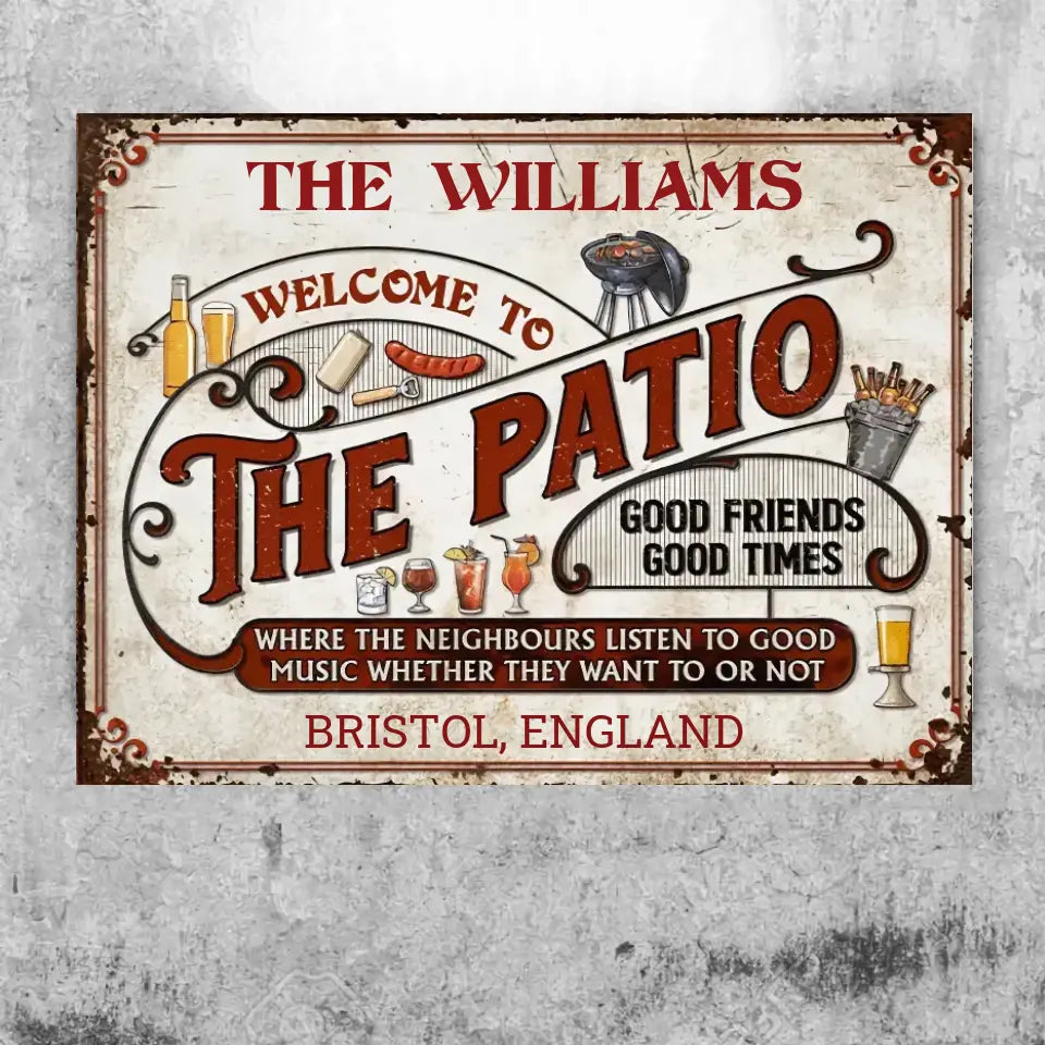 Personalized Patio Grilling Red Listen To The Good Music Customized Classic Metal Signs F11