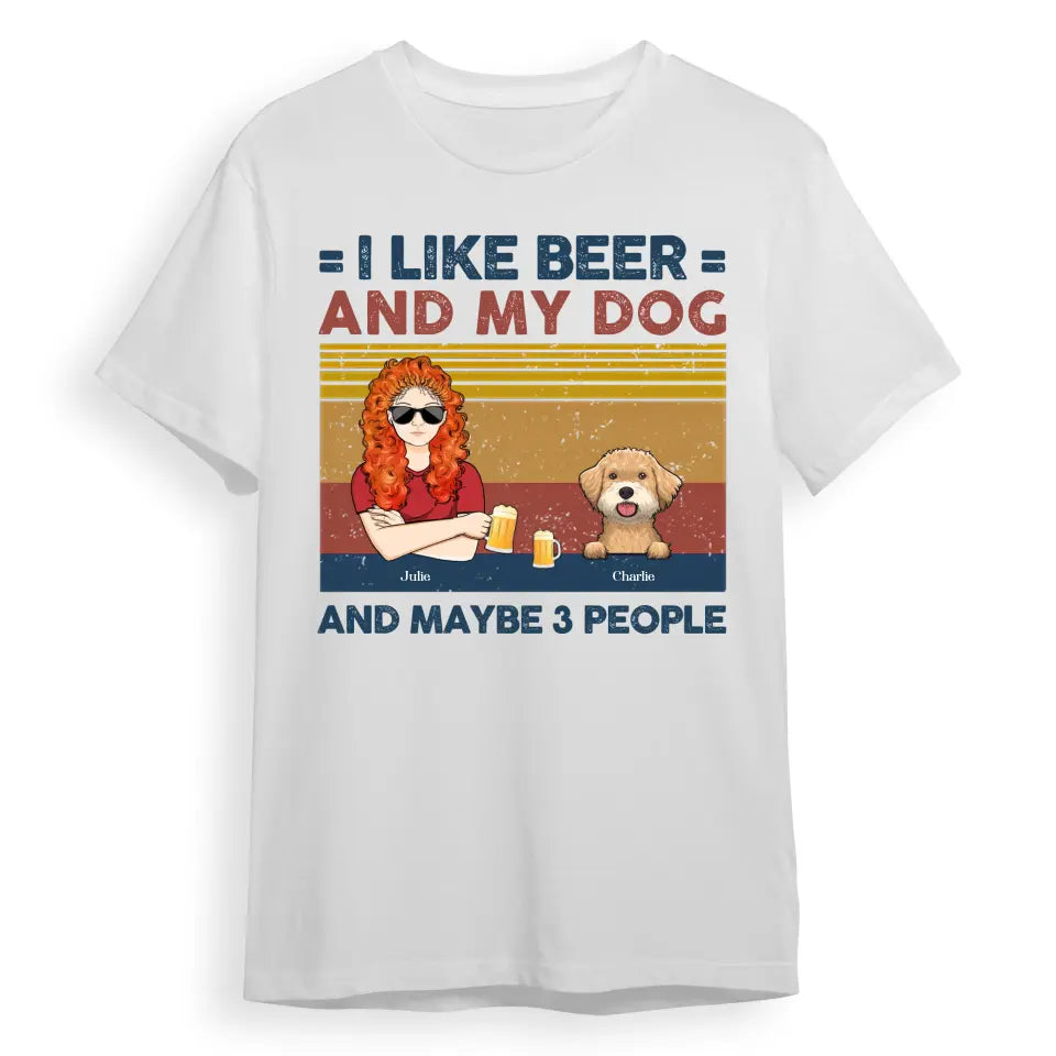 I Like Beer And My Dogs - Dog Personalized Custom Unisex T-shirt, Hoodie, Sweatshirt - Gift For Pet Owners, Pet Lovers T1