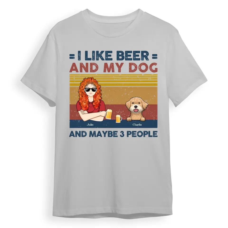 I Like Beer And My Dogs - Dog Personalized Custom Unisex T-shirt, Hoodie, Sweatshirt - Gift For Pet Owners, Pet Lovers T1