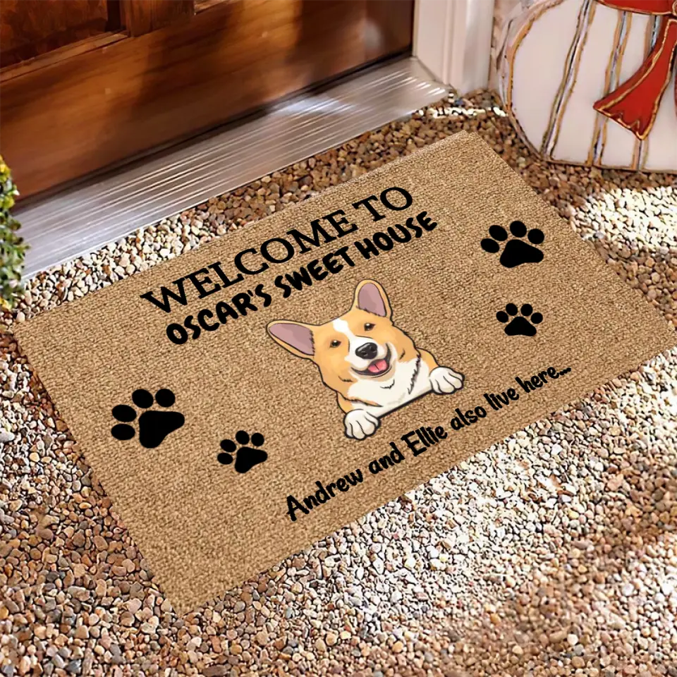 Joyousandfolksy™ Purrfect Joy Personalized Dog Cat Doormat