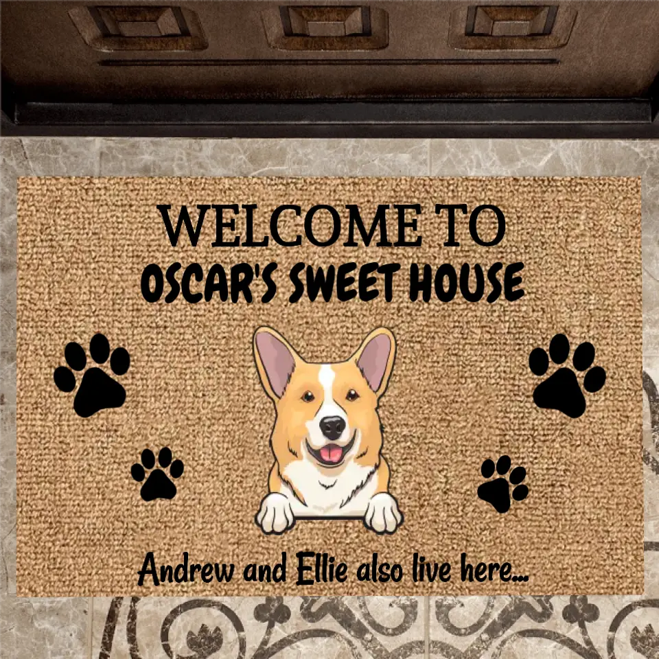 Joyousandfolksy™ Purrfect Joy Personalized Dog Cat Doormat