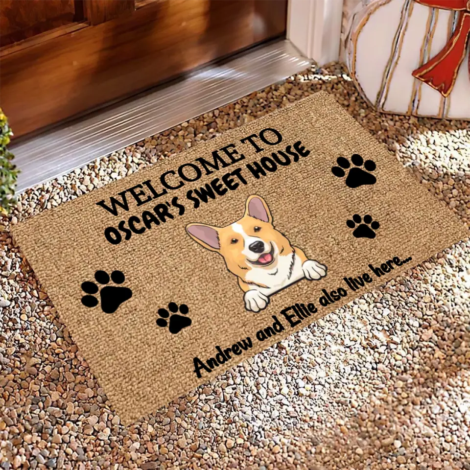 Joyousandfolksy™ Purrfect Joy Personalized Dog Cat Doormat