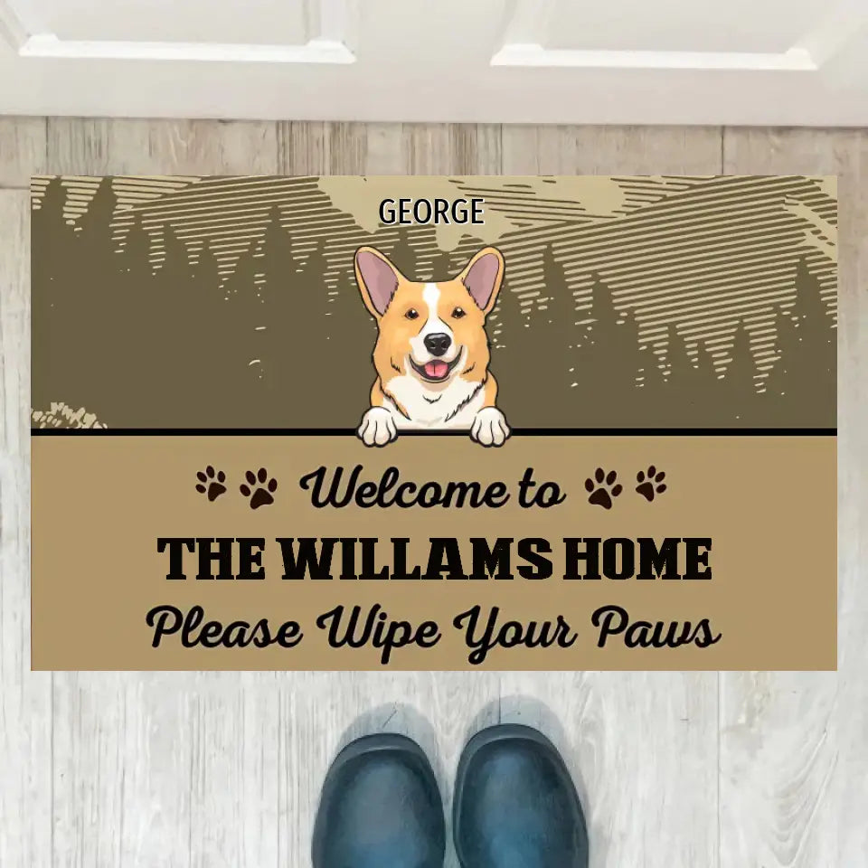 Joyousandfolksy™ Purrfect Joy Please Wipe Your Paws Doormat, Gift For Dog Lovers, Personalized Doormat, New Home Gift
