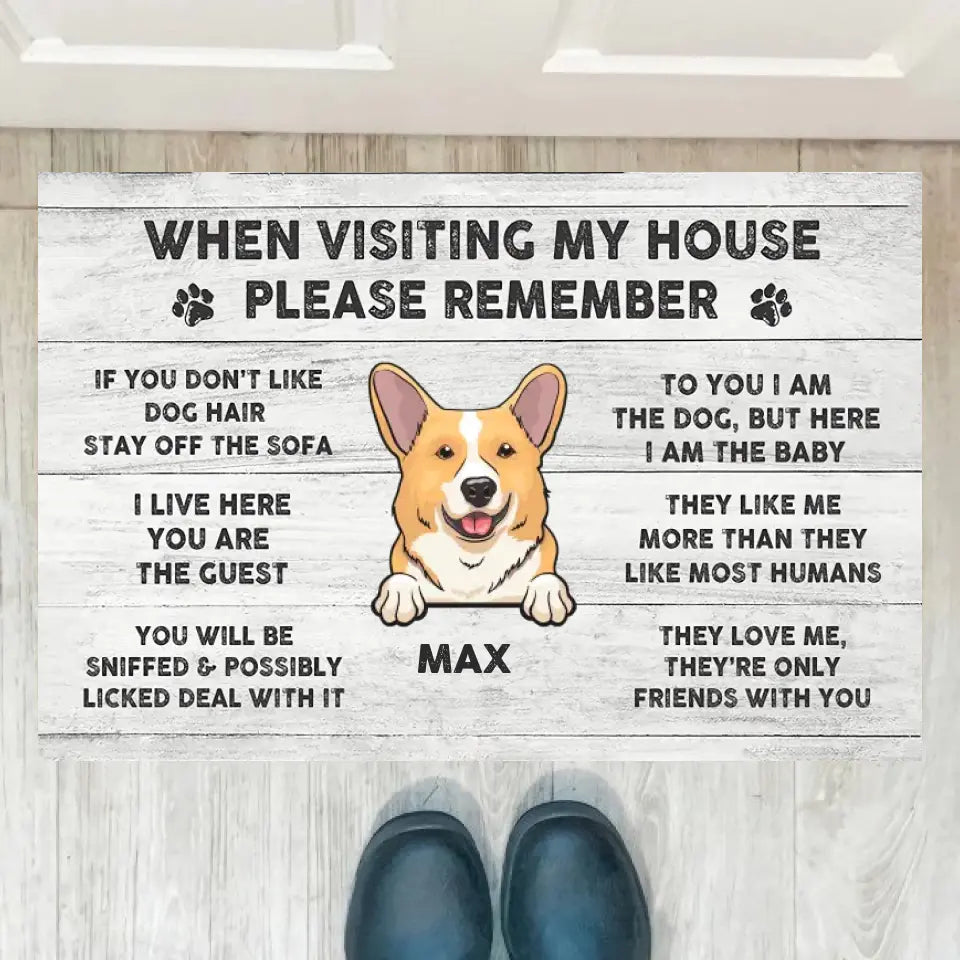 Joyousandfolksy™ Purrfect Joy When Visit My House Please Remember, Gift For Dog Lovers, Personalized Doormat, New Home Gift