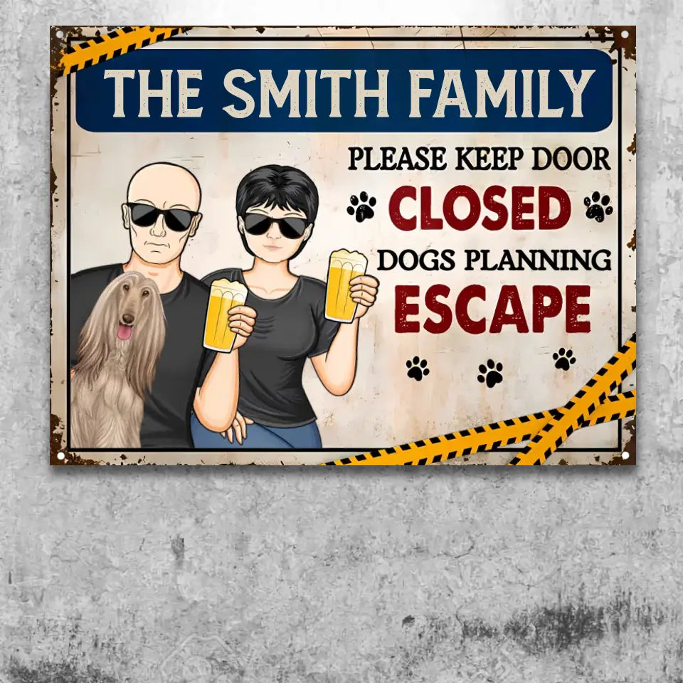 Couples & Cats Planning Escape - Gift For Couples - Personalized Classic Metal Signs MS-F246