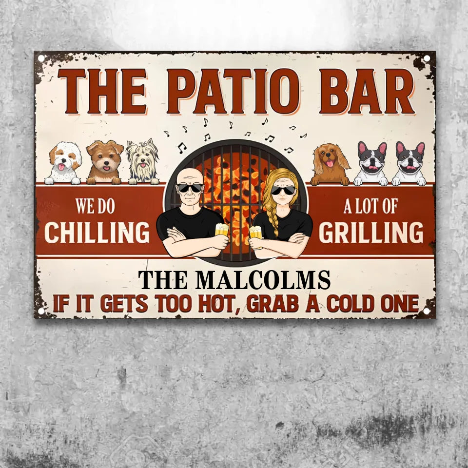 Couple We Do A Lot Of Chilling & Grilling Husband Wife - Personalized Custom Classic Metal Signs MS-F265