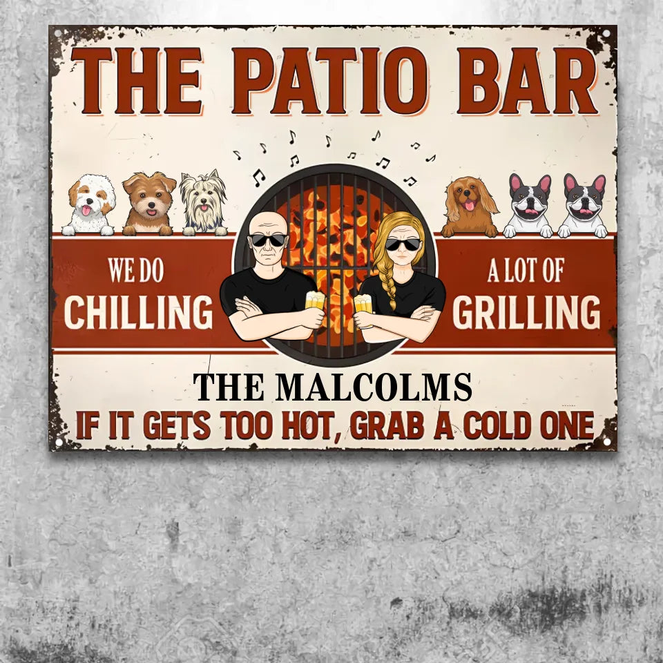 Couple We Do A Lot Of Chilling & Grilling Husband Wife - Personalized Custom Classic Metal Signs MS-F265