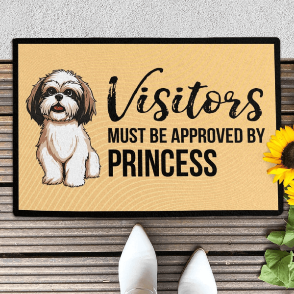 Joyousandfolksy Visitors Must Be Approved By The Dog, Gift For Dog Lovers, Personalized Doormat, New Home Gift