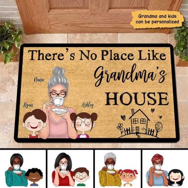 Joyousandfolksy No Place Like Grandmas Cute Kids Personalized Doormat