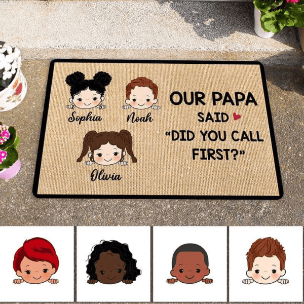 Joyousandfolksy Did You Call First Grandparents Personalized Doormat