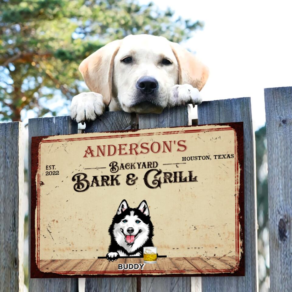 BACKYARD BARK & GRILL - PERSONALIZED CUSTOM METAL SIGN 9