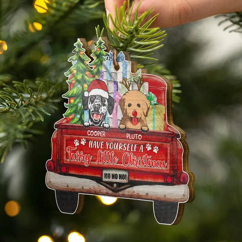 Have Yourself A Furry Little Christmas - Christmas Gift - Dog Lover Gift - Personalized Custom Wooden Ornament - O1