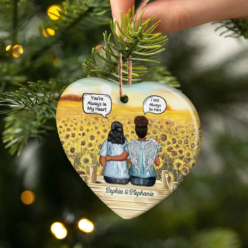 Always In My Heart Middle Aged Couple - Memorial Gift - Personalized Custom Ceramic Ornament O - F11