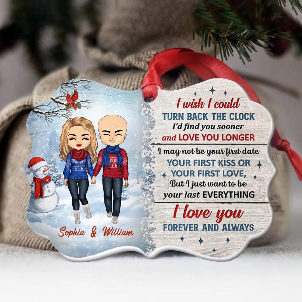 Christmas Couple Turn Back The Clock - Christmas Gift For Couple - Personalized Custom Wooden Ornament O-F9