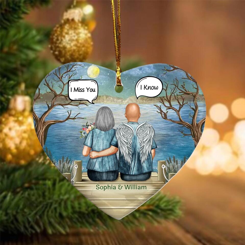 Always In My Heart Middle Aged Couple - Memorial Gift - Personalized Custom Ceramic Ornament O - F11