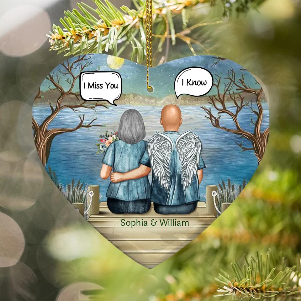 Always In My Heart Middle Aged Couple - Memorial Gift - Personalized Custom Ceramic Ornament O - F11