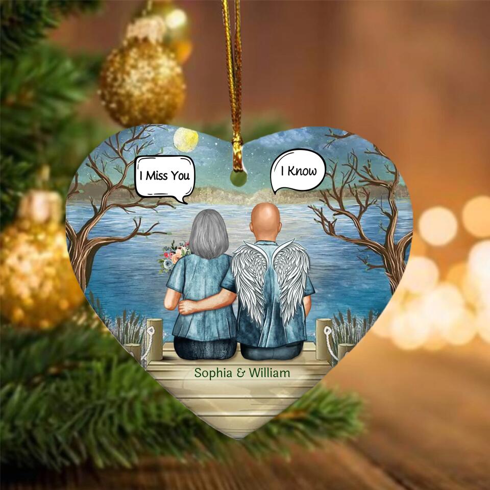 Always In My Heart Middle Aged Couple - Memorial Gift - Personalized Custom Ceramic Ornament O - F11