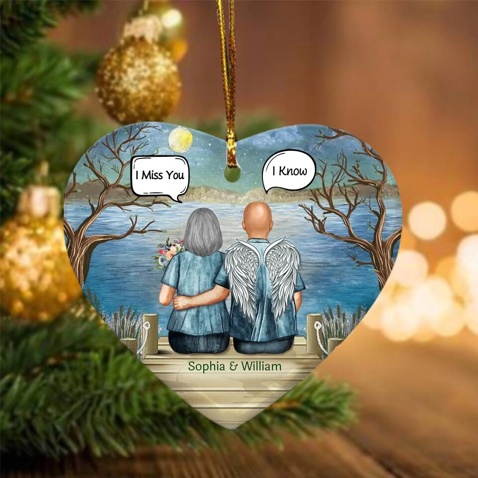 Always In My Heart Middle Aged Couple - Memorial Gift - Personalized Custom Ceramic Ornament O - F11