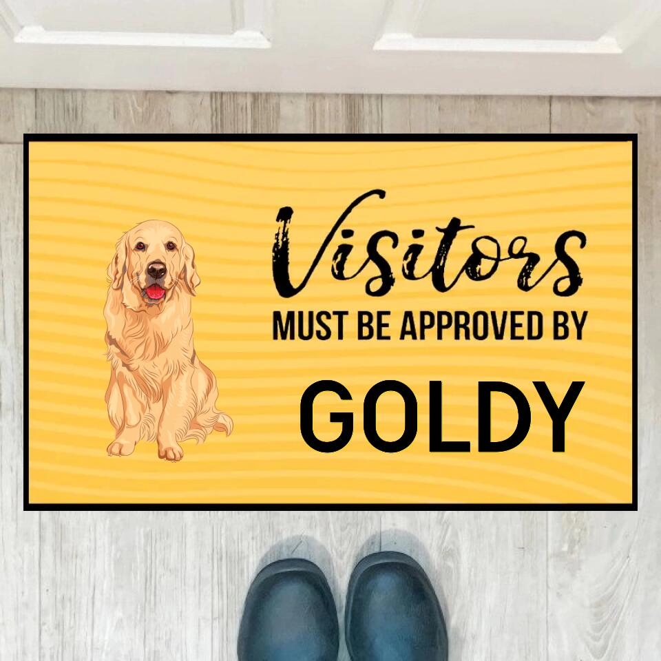 Joyousandfolksy Visitors Must Be Approved By The Dog, Gift For Dog Lovers, Personalized Doormat, New Home Gift