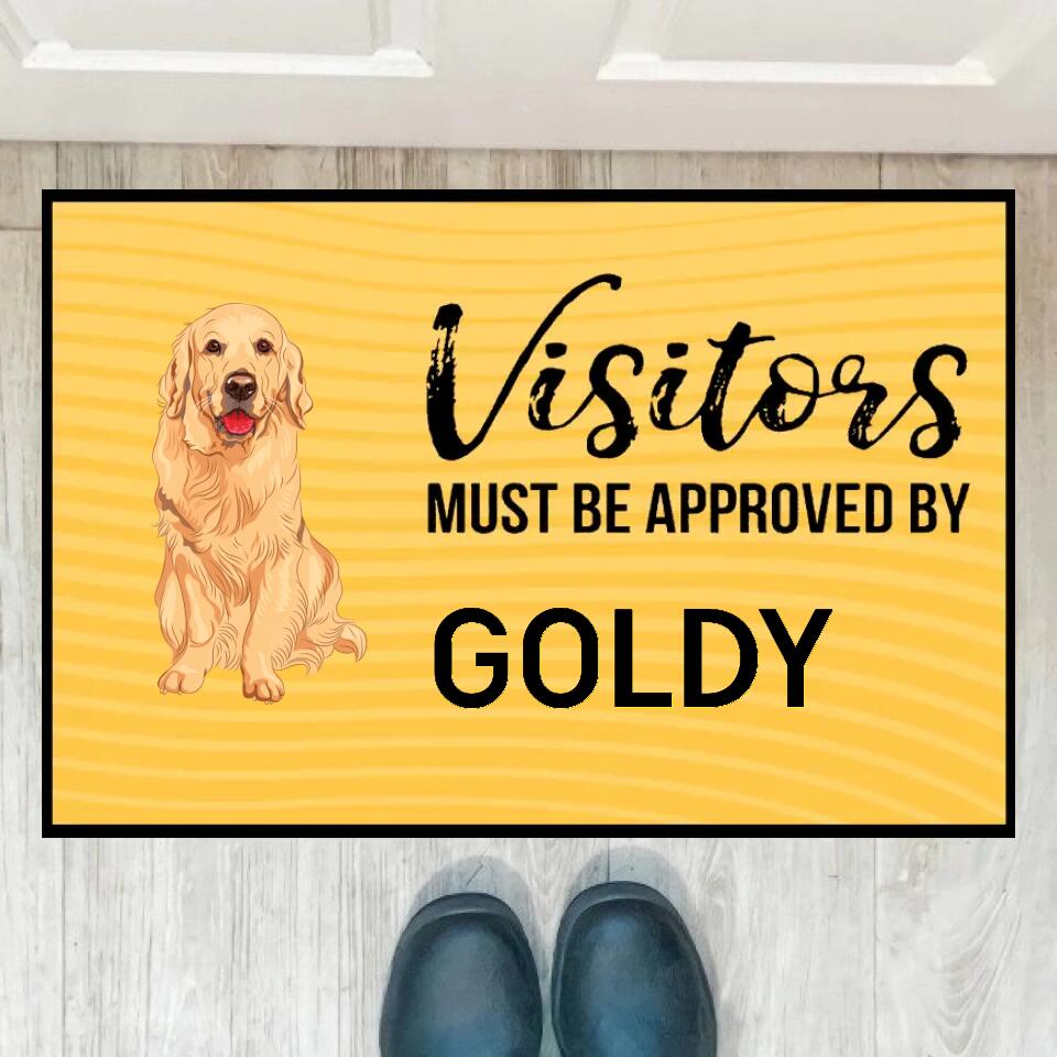 Joyousandfolksy Visitors Must Be Approved By The Dog, Gift For Dog Lovers, Personalized Doormat, New Home Gift