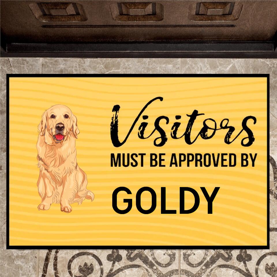 Joyousandfolksy Visitors Must Be Approved By The Dog, Gift For Dog Lovers, Personalized Doormat, New Home Gift