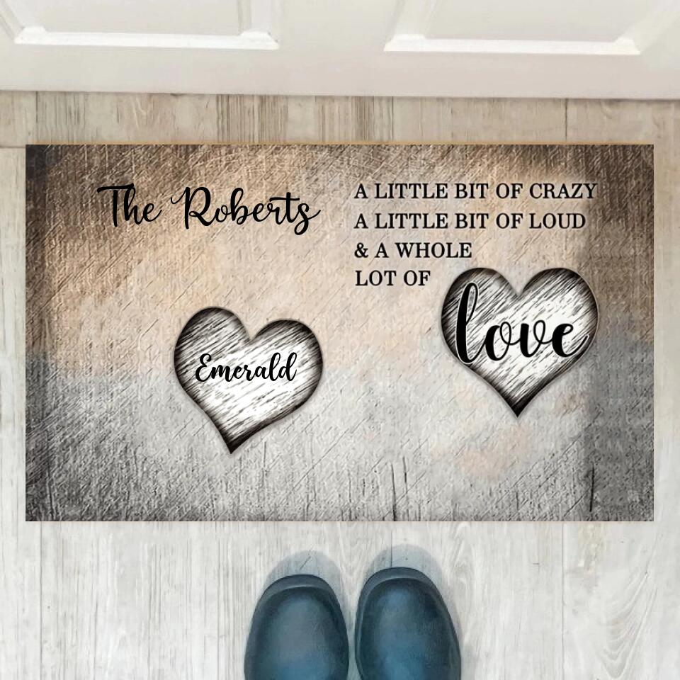 Joyousandfolksy Family Whole Lot Of Love Personalized Doormat