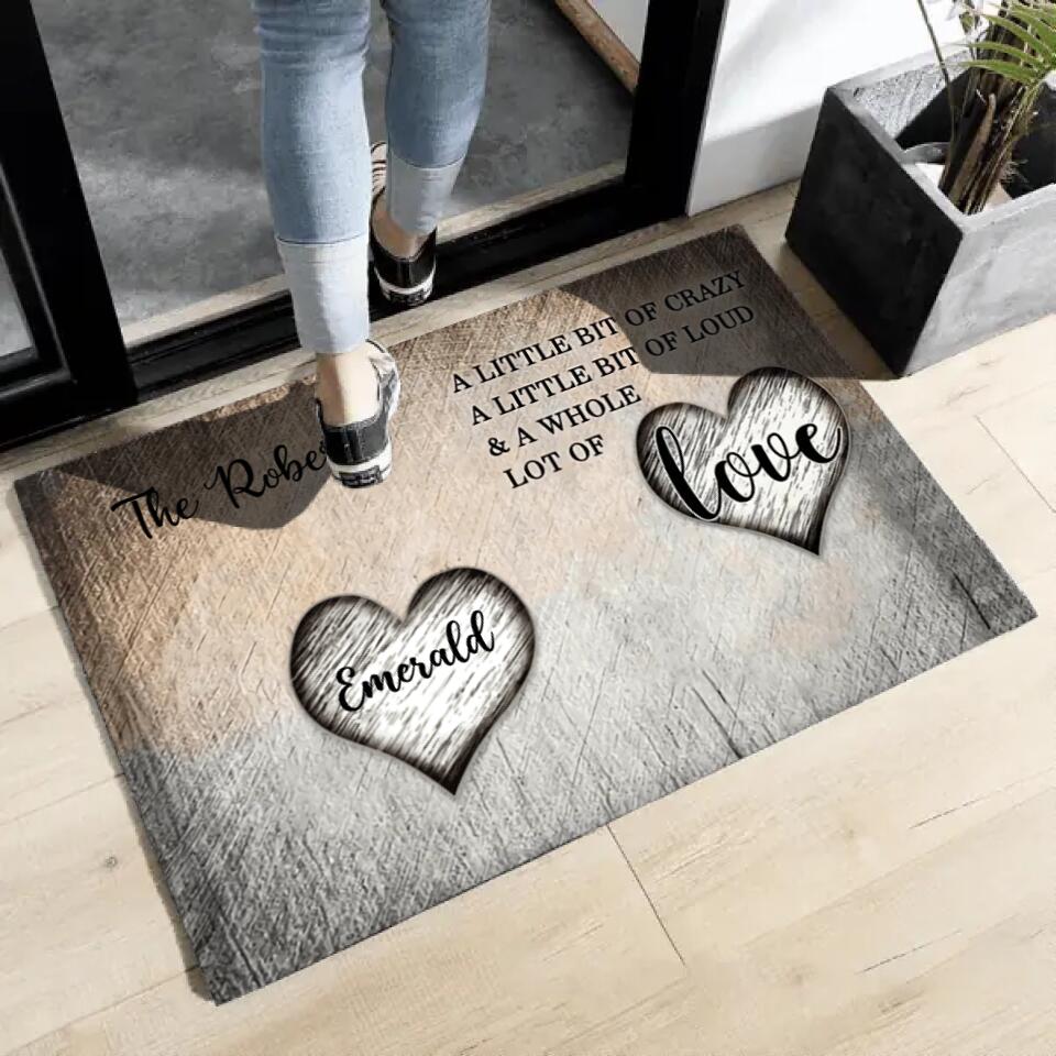 Joyousandfolksy Family Whole Lot Of Love Personalized Doormat