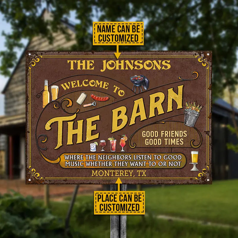 Personalized Barn Listen To The Good Music Custom Classic Metal Signs F54