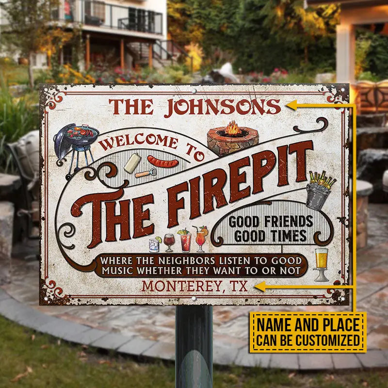 Personalized Firepit Grilling Red Listen To The Good Music Custom Classic Metal Signs F58